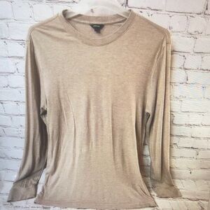 Men's Long Sleeve Crewneck Tee in Light Beige